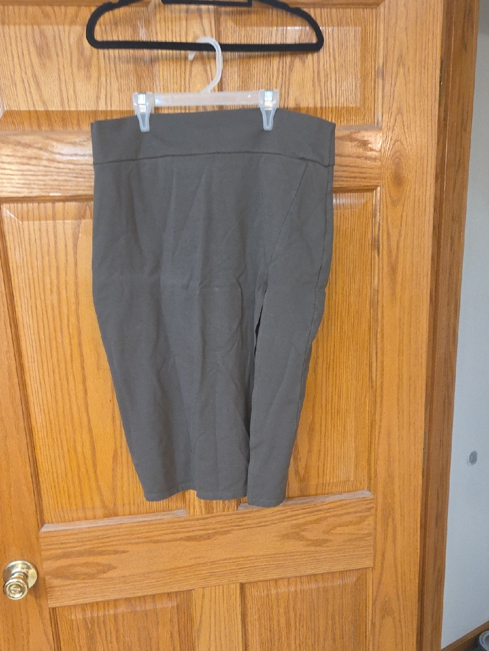 Straight Pencil Skirt in Olive Green